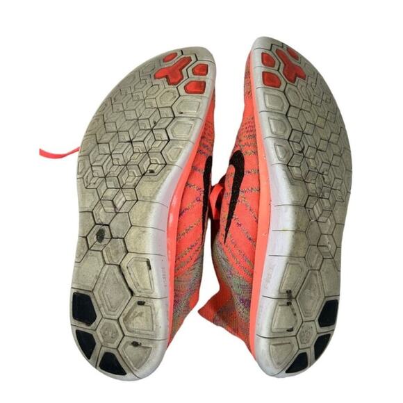 Nike Free 4.0 Flyknit Orange Hot Lava Fuchsia Running Shoes Women's Size 7.5 - Picture 8 of 13